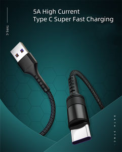 Usine en gros 1M 5A charge <span class=keywords><strong>super</strong></span> rapide type c câble usb chargeur câble type c - Product Image 3