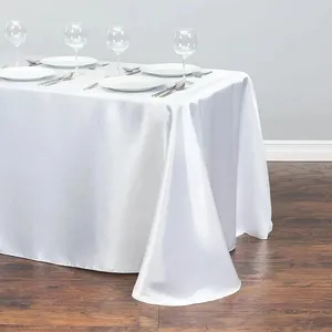 青岛装饰家居餐桌便宜盖长方形桌布缎面桌布覆盖婚宴圆形缎面桌布