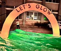 Arche d'entrée gonflable décorative extérieure de 15 pieds de long avec éclairage LED