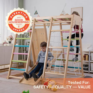 Magnolia Aire de jeux intérieure 7-en-1 <span class=keywords><strong>Jungle</strong></span> Gym Set de jeu pour enfants de 2 à 6 ans-Toboggan Mur d'escalade Corde Mur Grimpeur Bars de singe - Product Image 3