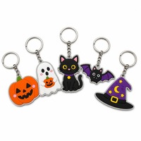 Llavero de PVC con diseño de fantasma personalizable, llavero de goma suave con temática de Halloween, regalos promocionales y souvenirs al por mayor OEM