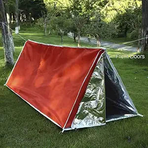 Outdoor Camping Survival Emergency Shelter Camping Tent, Reflective Tent With 4 pcs Steel Tent Peg and 1 pc Rope