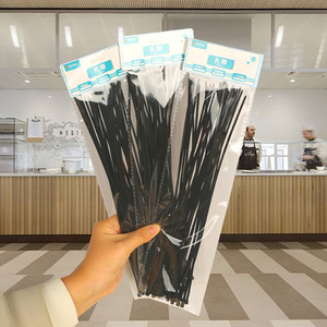 Bridas de nailon de 0.5mm blancas y negras de 10cm, 15cm, 20cm, 25cm, 30cm, correas de plástico autoblocantes de grado industrial para el hogar - Product Image 2