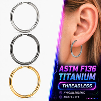 Cincin Hidung Thorrk G23 Titanium 12G 20MM Ukuran Besar Model Klasik