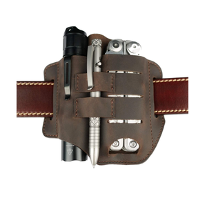 Outdoor Edc Echt Lederen Multitools Schede Gereedschap Mes Riem Zaklamp Clip <span class=keywords><strong>Holster</strong></span> Etui Met Sleutelhouder - Product Image 3