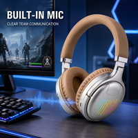 Audífonos P9M Plegables Over-Ear, 5.3 Estéreo, Efectos de Luz RGB, para Juegos y DJ, Cancelación Activa de Ruido, Sonido Hi-Fi, Micrófono Integrado