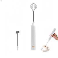 Mélangeur à mousse pour café XL Mousseur à lait rechargeable USB avec fouet électrique à 2 têtes Mélangeur à mousse pour boisson Mini agitateur à main