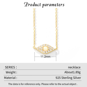 Collar de joyería fina chapado en oro ópalo mal de ojo encanto joyería S925 collares de plata esterlina para mujer collar de moda regalo - Product Image 2