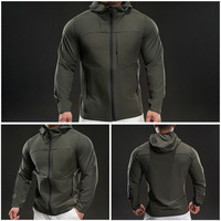 Pakaian Olahraga Pria Hoodie Full Zip Jaket Sport Performa Tinggi Elastis untuk Hiking Trekking Climbing Outerwear Jogging Workout