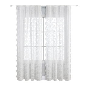 Cortinas de Encaje Bohemio Vintage, Elegantes Paneles Florales Color Marfil/Crema con Bolsillo para Barra, Protección de Privacidad, Filtrado de Luz para Dormitorio - Product Image 6