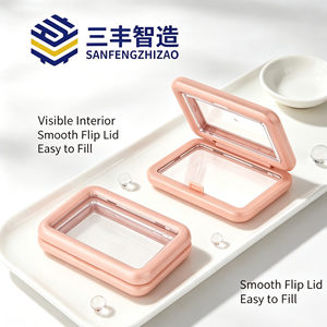 Rectangular Clear Window Single Blush Powder <b>Compact</b> Case plastic container - Product Image 3