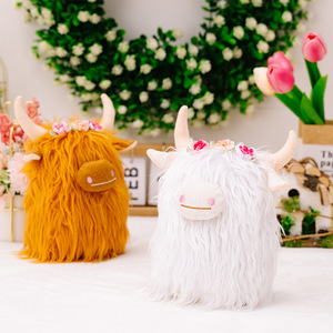 Cadeaux d'anniversaire et de Noël pour enfants : Poupée de simulation de vache des Highlands en polyester, modèle ventru, très populaire pour les enfants - Product Image 6