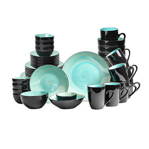 Semtember Promotion Round Kitchen Plates <b>Set</b> Ceramic Plates Bowls Exquisite High Quality Big Plates Unique Design <b>Dinnerware</b> <b>Set</b> - Product Image 1