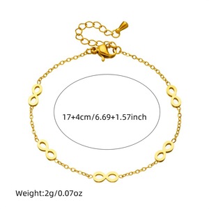 Gold Plated Stainless Steel Figure 8 Necklace Earring Set Unisex Fashion Jewelry - Product Image 5