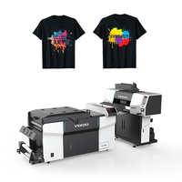 2024 baru 9 warna Transfer Dtf neon Dtf Printer 60cm 4 kepala dengan bubuk Shaker dan Pengering