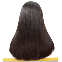 Perruque en cheveux humains vierges indiens bruts Remy, 16 pouces, transparente, sans colle, avec dentelle frontale, double épaisseur, vente en gros