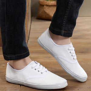 Chaussures de marche décontractées en toile blanche pour hommes et femmes, simples, tendance, respirantes, à semelle en caoutchouc, confortables, printemps, été, automne, hiver, exercice - Product Image 3