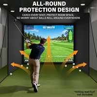 Kit d'enceinte de simulateur de golf sur mesure pour usine, avec rembourrage en mousse, cadres en acier, écran anti-impact HD de qualité supérieure, rideaux occultants et protection latérale