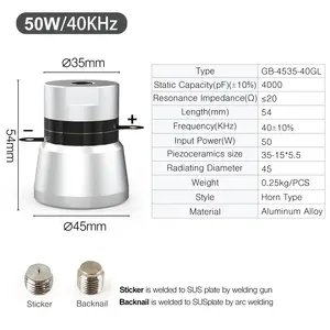 Nuovo circuito Driver <span class=keywords><strong>trasduttore</strong></span> ultrasonico 100W con 40KHz 220V <span class=keywords><strong>trasduttore</strong></span> <span class=keywords><strong>piezoelettrico</strong></span> 2 pezzi 200V - Product Image 3