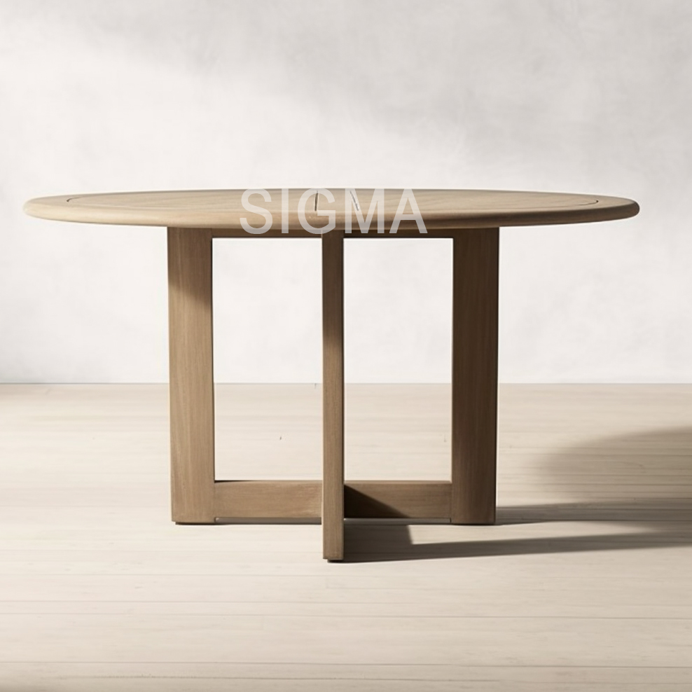 Sigma Customized Size Round Teak Table Furniture Wooden Garden Furniture