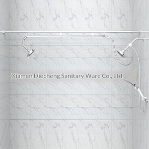 Juego de ducha doble oculto de pared, estilo americano, para parejas, con cabezal de ducha de acero inoxidable de alta presión ajustable - Product Image 6