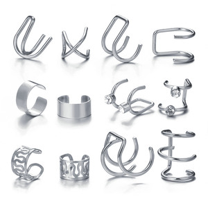 12 pcs/<span class=keywords><strong>set</strong></span> Moda Cor do Ouro Ear Cuffs Folha Clipe Brincos Sem Piercing Cartilagem Brinco Acessórios Presente para As Mulheres - Product Image 3