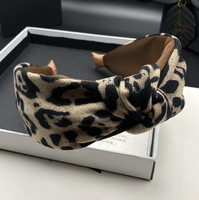 Serre-tête en tissu imprimé léopard pour femme, fait main, haut de gamme, petit accessoire de mode, large bord