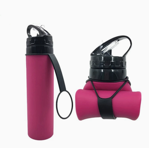 Bouteille d'eau portable en silicone de 600 ml, sans BPA, pliable et repliable, pour boire directement, idéale pour les aventures en plein air (vente en gros) - Product Image 4