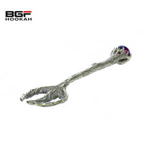 Chine usine arbre Texture Design argent Ma Klaud <span class=keywords><strong>Merlin</strong></span> narguilé fourchette narguilé Shisha Tong narguilé accessoires - Product Image 1