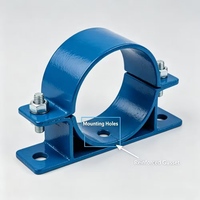 Support de fixation pour tuyaux en tôle avec bande de serrage et plaque de base pour équipements miniers