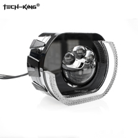 Nouveau Phare Universel 3.0 Pouces 5D Effet Cristal Angel Eye Jaune et Blanc Bicolore Type L Angel Eye Magic Horse Running Day Light
