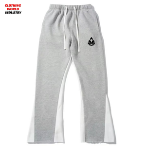 Hot sale Blank Heavyweight Oversized Custom Logo Wide Leg Baggy sky blue Flared Men's Casual Sweatpants Men's Pants - Product Image 6