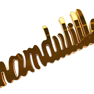 650069 Scritta in Legno Glitterato <span class=keywords><strong>Bismillah</strong></span> Dorato 31x8x1 cm Decorazione da Tavolo per Feste e Ramadan - Product Image 1
