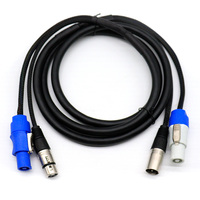 Câble DMX 3 m 3 broches de haute qualité avec câble d'alimentation Powercon In/Out pour éclairage de scène