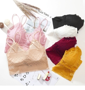 Genç kız kadın eğitim sütyen ön düğme seksi tüp spor sutyen <span class=keywords><strong>Push</strong></span>-up özelliği örme dokuma rahat kolay yakın - Product Image 1