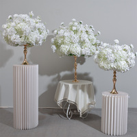 Boule florale artificielle RHD d'hortensias et de roses, centre de table de mariage, décoration de scène de mariage, marqueur d'allée
