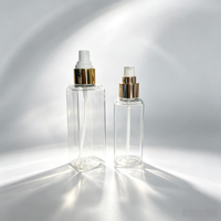 Flacon cosmétique carré en PET 120ml 150ml avec pompe, emballage plastique personnalisé pour lotion et crème pour le visage