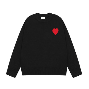 Pull en coton pour homme avec logo cœur, anti-boulochage, manches longues, style décontracté Parisien, direct fabricant - Product Image 4
