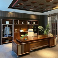 LBZ-352X Nouveau bureau de direction de style chinois en bois massif Wujin avec structure à mortaise et tenon, grande taille