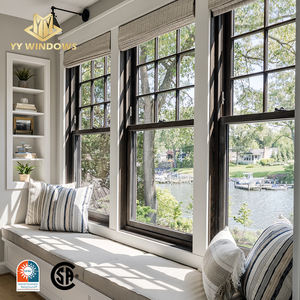 Fenêtres à guillotine simples en PVC noir avec verre argon, haute efficacité énergétique, design personnalisé, garantie <span class=keywords><strong>10</strong></span> ans, conformes aux normes USA et Canada, pour maisons - Product Image 2