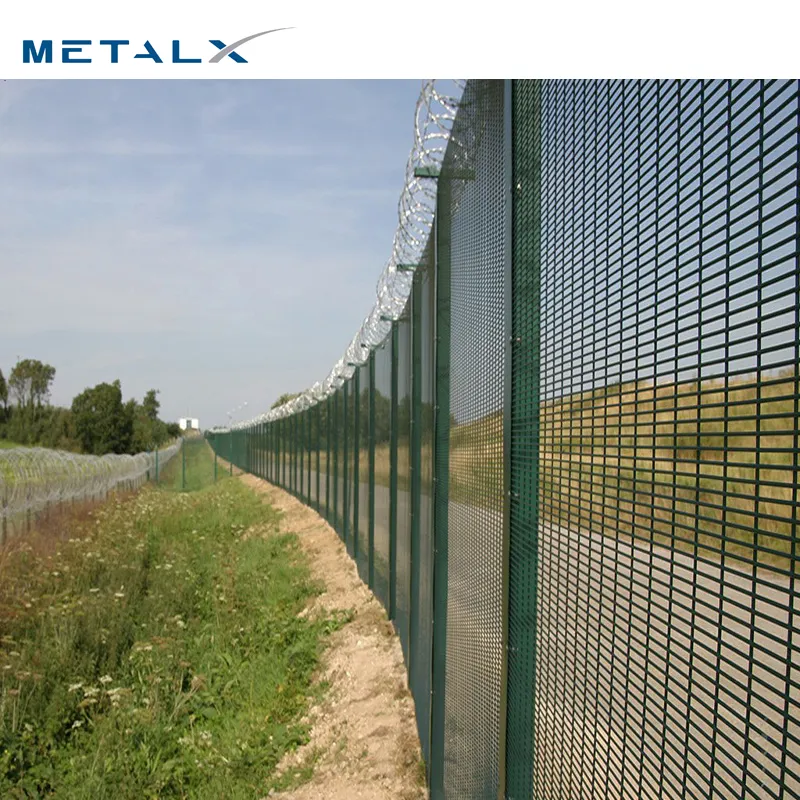 Obral besar 2.4meter pagar clevu tinggi bubuk keamanan dilapisi pagar keamanan 358 pagar anti memanjat