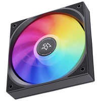 Ventilateur de boîtier PC SNOWMAN BK120 120mm noir, LED arc-en-ciel, 1000 tr/min, Molex 4 broches, 12V DC, économique, vente en gros