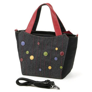 Bolsa de compras de nailon con estampado de lunares, bordada, de gran capacidad, ecológica, con logotipo personalizado de alta calidad al por mayor - Product Image 2