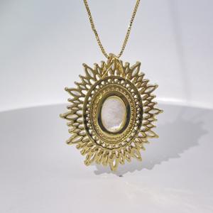 จี้สร้อยคอรูปพระแม่มารีชุบทองประดับพลอยจากเทียนหยู่ เจมส์ พร้อมวงแหวนพลอย เครื่องประดับศาสนาสำหรับผู้หญิง - Product Image 3