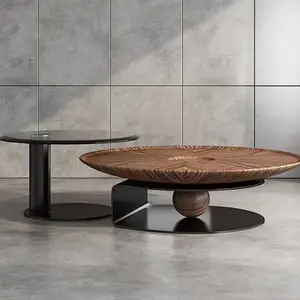 Muebles minimalistas italianos de alta gama, decoración para sala de estar, hogar, nueva mesa de centro de combinación redonda,