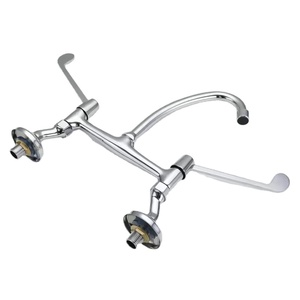 <span class=keywords><strong>Robinet</strong></span> de lavabo à <span class=keywords><strong>coude</strong></span> pour hôpital, à montage sur pont, 8 pouces, avec deux poignées, finition chromée, installation à 2 trous, construction en laiton - Product Image 4