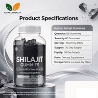 Gummies à l'extrait de Shilajit avec logo personnalisé, saveur de fruits mélangés, gommes à mâcher, vente en gros, stock en vrac