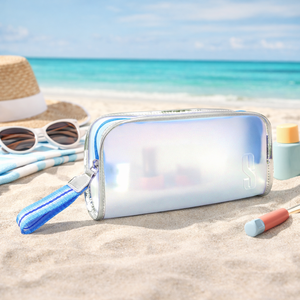 Organisateur de beauté portable, étanche, translucide en EVA givré, moderne et sportif, avec poignée en sangle et fermeture éclair pour sac de voyage - Product Image 6