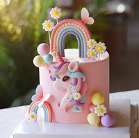 Backdekoration Traumhafter Regenbogen Glitzer Einhorn Regenbogen Aufsatz für Kindergeburtstag Zubehör Regenbogen Tortendekoration