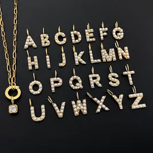 Collana eManco Dropshipping versatile in acciaio inossidabile color oro con ciondolo a forma di lettera e gemma per occasioni casual - Product Image 6